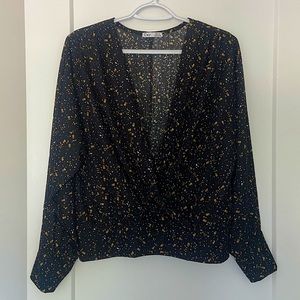 Floral long-sleeve blouse, US - M
